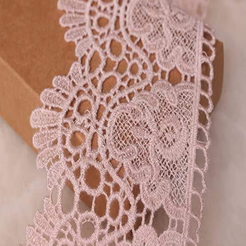 9 CM Breite Europa Krone muster Inelastische Stickerei Spitzenbesatz, Vorhang Tischdecke Slipcover Braut Selbermachen-Kleidung/Zubehör (1,8 Meter in einem Paket) (pink) von Little lane lace