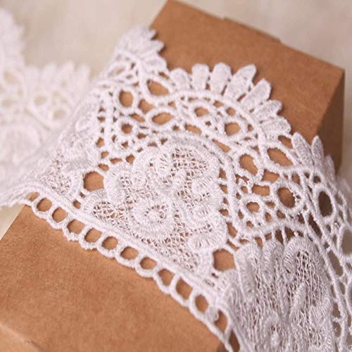 9 CM Breite Europa Krone muster Inelastische Stickerei Spitzenbesatz, Vorhang Tischdecke Slipcover Braut Selbermachen-Kleidung/Zubehör (1,8 Meter in einem Paket) (weiß) von Little lane lace