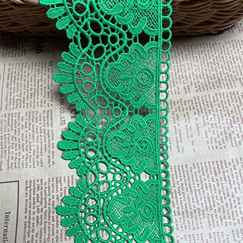 9 CM Breite Europa Krone muster Inelastische Stickerei Spitzenbesatz, Vorhang Tischdecke Slipcover Braut Selbermachen-Kleidung/Zubehör (3,7 Meter in einem Paket) (Grün) von Little lane lace