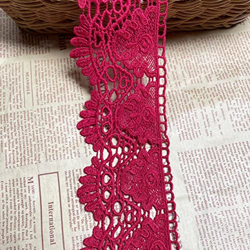 9 cm, inelastic-Muster, mit Spitze, Brautschmuck, Tischdecke, Vorhang, für Kleidung/Zubehör, 4 m, rot von Little lane lace