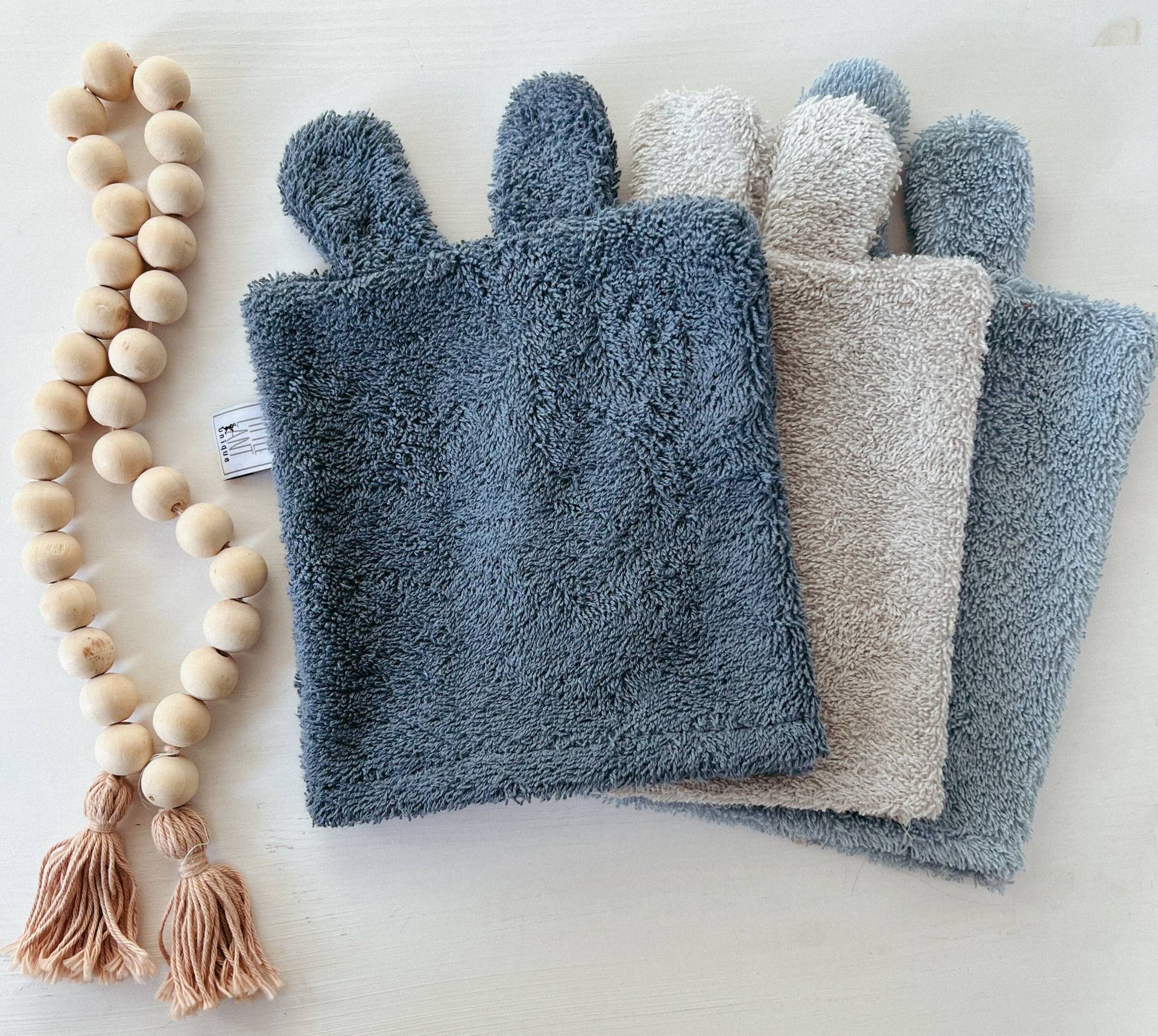 Waschlappen 3Er Pack Indigoblau, Grau Und Himmelblau Waschlappen 3Er Pack Indigoblau, Grau Und Himmelblau von LittleANTunique