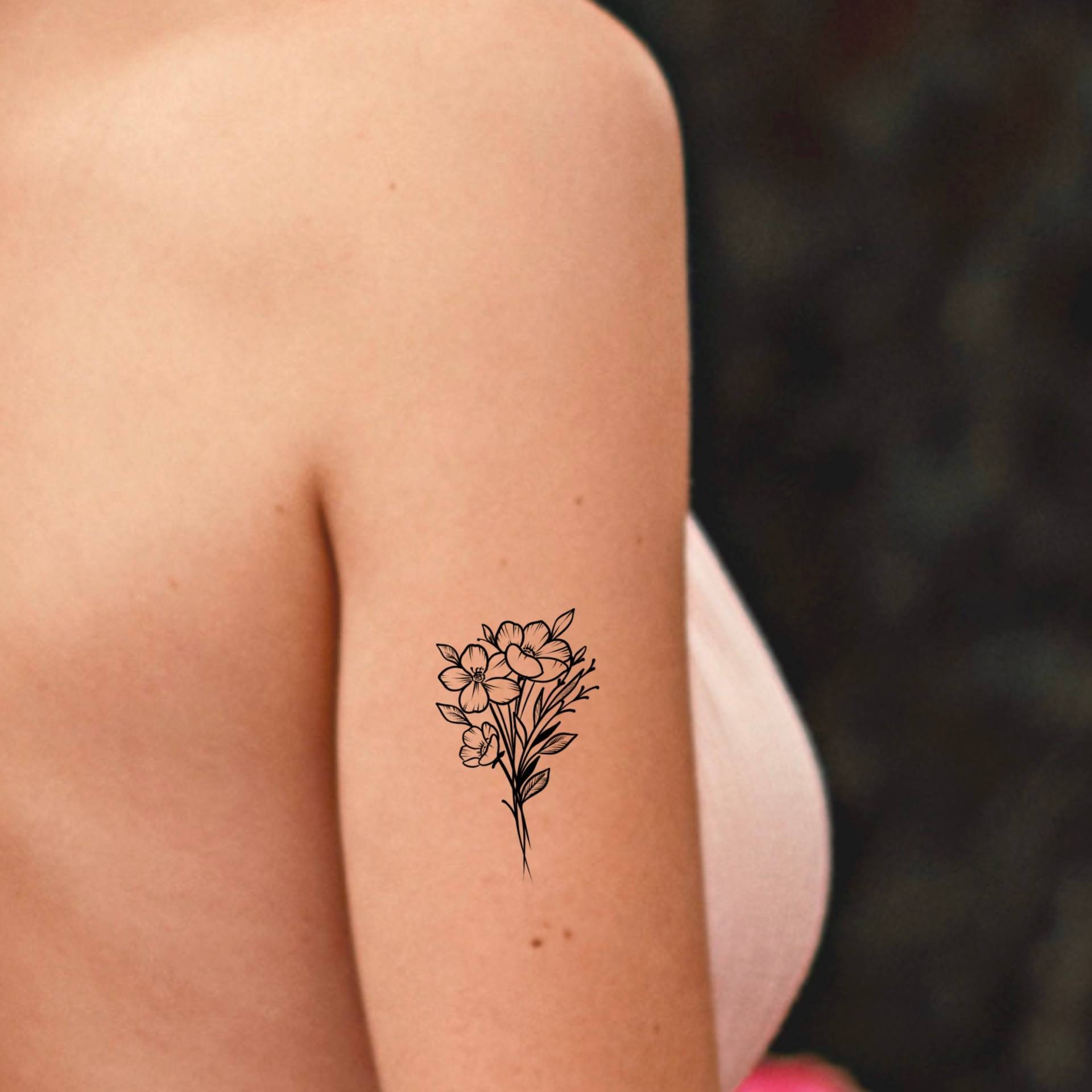 Blumenstrauß Temporäres Tattoo von LittleCuteTattoo