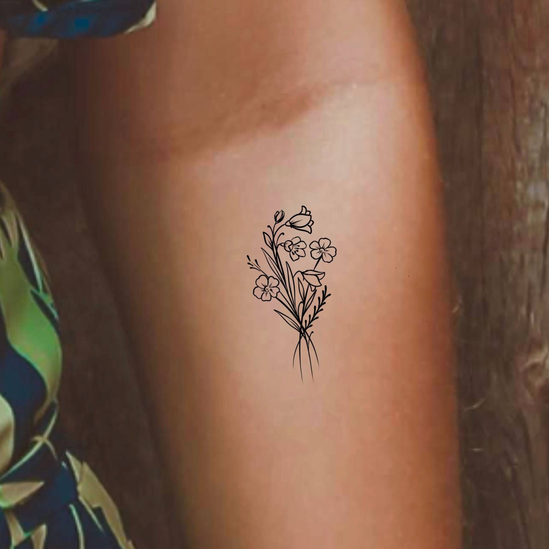 Floral Temporäres Tattoo/Blume Blumen von LittleCuteTattoo