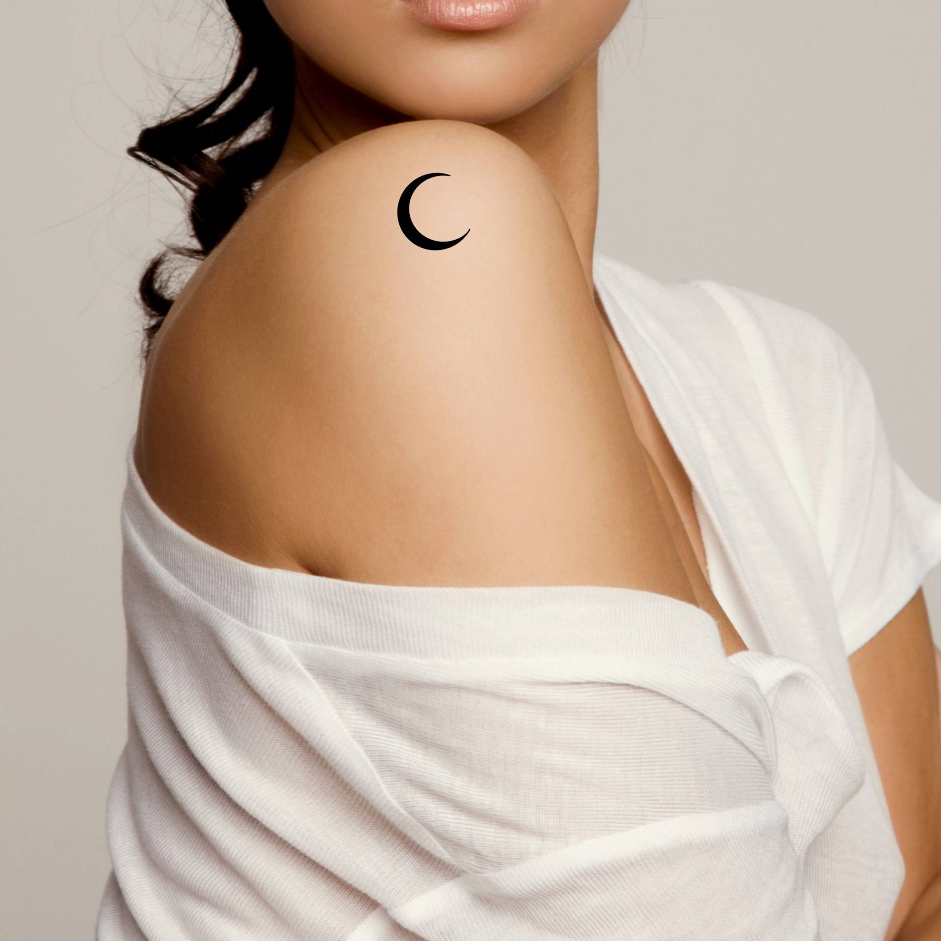 Halbmond Temporäres Tattoo/Weltraum Kleines Mond Mondphasen Schulter von LittleCuteTattoo