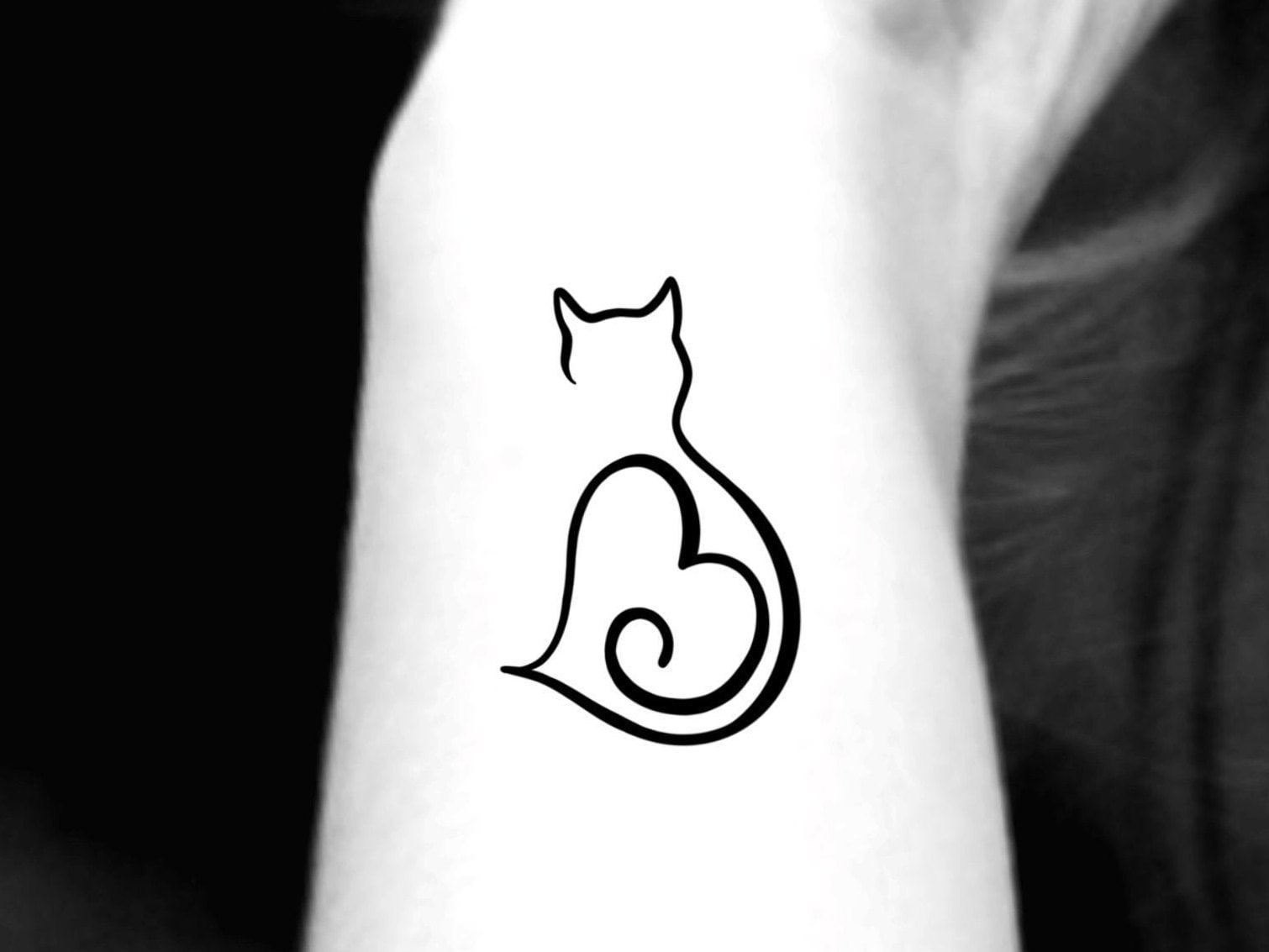 Katze Herz Temporary Tattoo/Katzen von LittleCuteTattoo