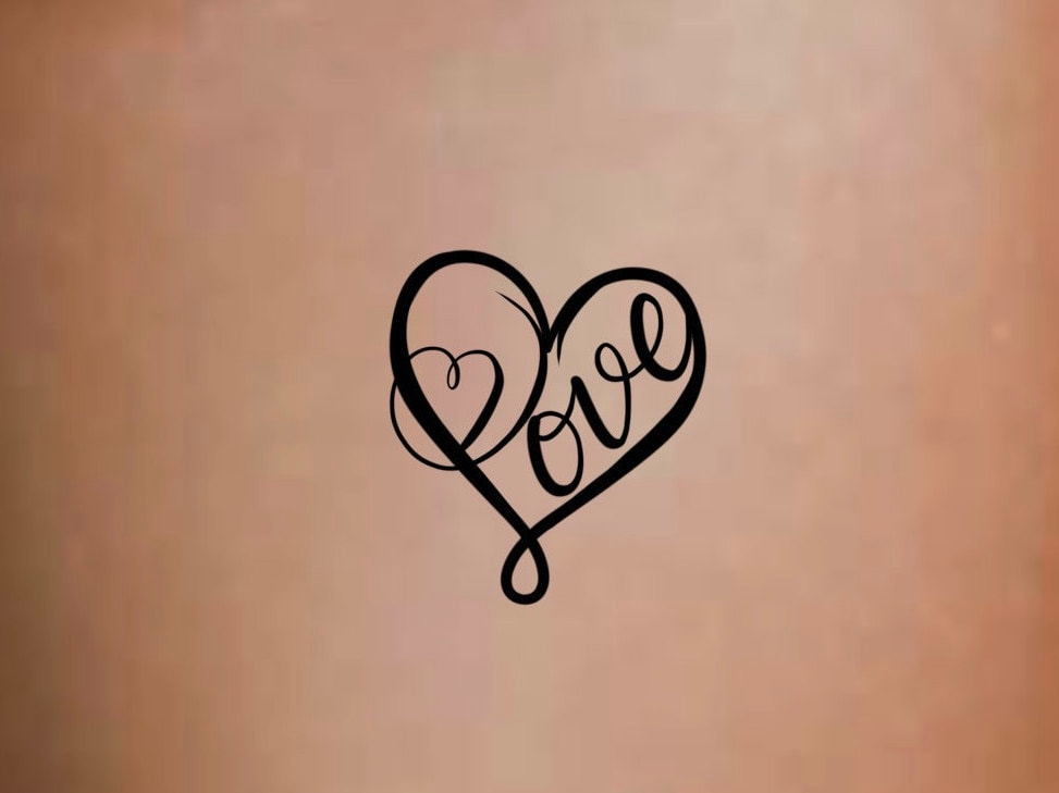 Love Heart Temporäres Tattoo/Kleines Herz Temp von LittleCuteTattoo