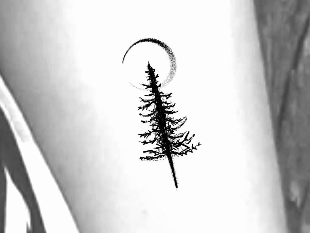 Mond Baum Temporäres Tattoo von LittleCuteTattoo
