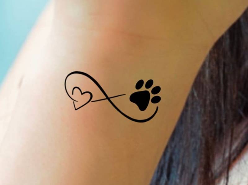 Pfote Druck Unendlich Temporary Tattoo/Print Herz Hunde Hund Temp von LittleCuteTattoo