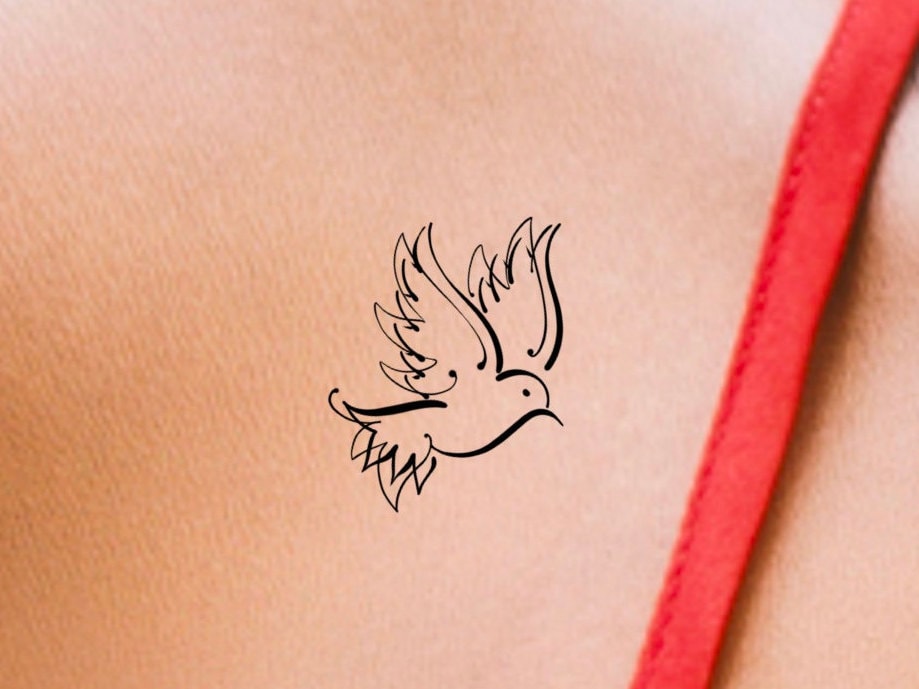 Taube Swirl Temporäres Tattoo/Vogel Kleiner Temp von LittleCuteTattoo