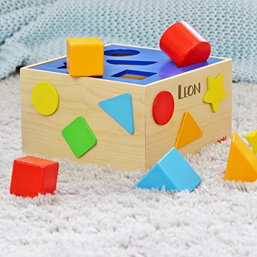 LittleStars Personalisierbares Steckspiel Sortierbox aus Holz von LittleStars