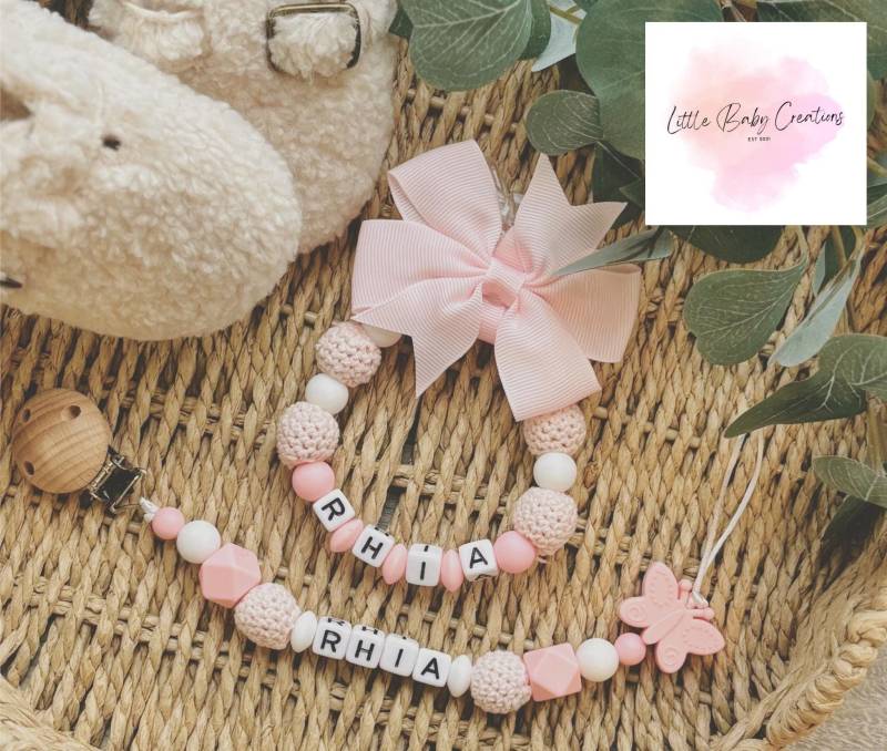Personalisierte Schnullerkette Personalisiertes Baby | Kinderwagenanhänger |Mam Schnuller Geschenk Kleiner Junge Schnullerhalter| Mädchen von Littlebabycreation
