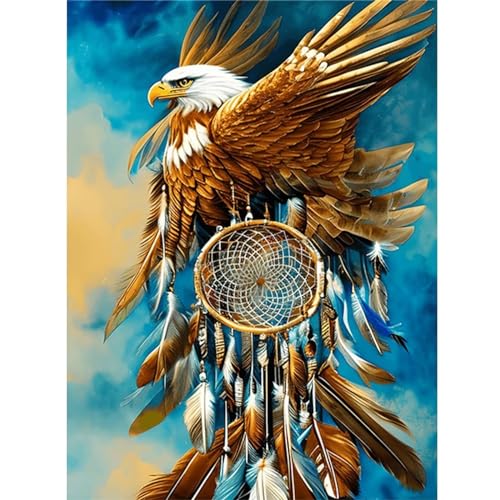 5D Diamond Painting Set,DIY Traumfänger Adler Diamant Painting Bilder für Erwachsene Kinder,Vollbohrer Cross Stickerei Diamant Malerei Kits für Wohnzimmer Büro Wand Dekor Runder,40x70 cm 5D Diamond Painting Set,DIY Traumfänger Adler Diamant Painting Bilder für Erwachsene Kinder,Vollbohrer Cross Stickerei Diamant Malerei Kits für Wohnzimmer Büro Wand Dekor Runder,40x70 cm von Lituor