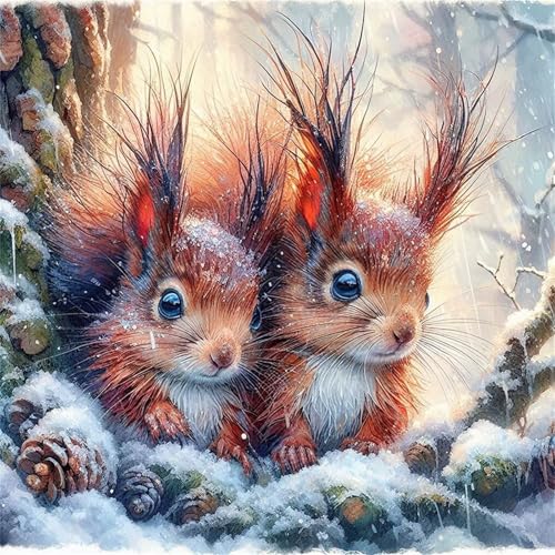 5D Eichhörnchen Diamond Painting Kits,DIY Square 30x30cm Diamant Malerei Full Drill Set,Wintertiere Diamant Painting Bilder Cross Stickerei Diamant Arts Craft für Home Wand Dekoration 5D Eichhörnchen Diamond Painting Kits,DIY Square 30x30cm Diamant Malerei Full Drill Set,Wintertiere Diamant Painting Bilder Cross Stickerei Diamant Arts Craft für Home Wand Dekoration von Lituor