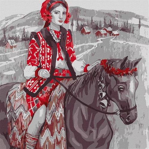 Mädchen beim Reiten -Malen nach Zahlen für Erwachsene,DIY Handgemalt Ölgemälde-Set auf Leinwand mit Pinseln und Acrylpigment für Kinder Anfänger Kunst für Heimdekoration Geschenk mit Rahmen,30x30cm Mädchen beim Reiten -Malen nach Zahlen für Erwachsene,DIY Handgemalt Ölgemälde-Set auf Leinwand mit Pinseln und Acrylpigment für Kinder Anfänger Kunst für Heimdekoration Geschenk mit Rahmen,30x30cm von Lituor