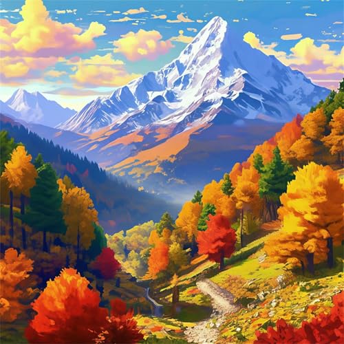 Malen nach Zahlen Erwachsene,Bergherbstlandschaft Malen Nach Zahlen Set für Kinder Anfänger DIY Digital Ölgemälde Kits auf Leinwand mit Pinseln und Acrylpigment ohne Rahmen für Home Wall Decor 40x40cm Malen nach Zahlen Erwachsene,Bergherbstlandschaft Malen Nach Zahlen Set für Kinder Anfänger DIY Digital Ölgemälde Kits auf Leinwand mit Pinseln und Acrylpigment ohne Rahmen für Home Wall Decor 40x40cm von Lituor