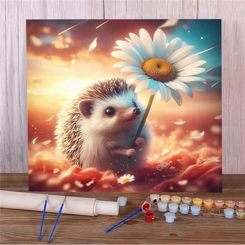 Malen nach Zahlen Erwachsene,Igel-Gänseblümchen Malen Nach Zahlen Set für Kinder Anfänger DIY Digital Ölgemälde Kits auf Leinwand mit Pinseln und Acrylpigment ohne Rahmen für Home Wall Decor 80x80cm Malen nach Zahlen Erwachsene,Igel-Gänseblümchen Malen Nach Zahlen Set für Kinder Anfänger DIY Digital Ölgemälde Kits auf Leinwand mit Pinseln und Acrylpigment ohne Rahmen für Home Wall Decor 80x80cm von Lituor