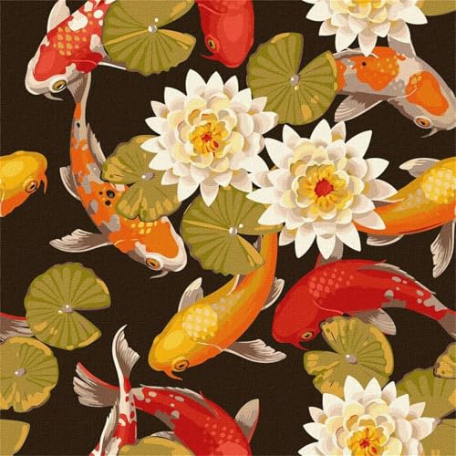 Malen nach Zahlen Erwachsene,Lotus Koi Malen Nach Zahlen Set für Kinder Anfänger DIY Digital Ölgemälde Kits auf Leinwand mit Pinseln und Acrylpigment ohne Rahmen für Home Wall Decor 30x30cm Malen nach Zahlen Erwachsene,Lotus Koi Malen Nach Zahlen Set für Kinder Anfänger DIY Digital Ölgemälde Kits auf Leinwand mit Pinseln und Acrylpigment ohne Rahmen für Home Wall Decor 30x30cm von Lituor