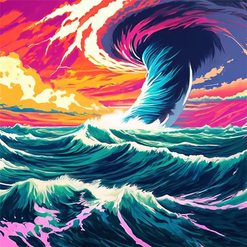 Malen nach Zahlen Erwachsene,Maritimer Tornado Malen Nach Zahlen Set für Kinder Anfänger DIY Digital Ölgemälde Kits auf Leinwand mit Pinseln und Acrylpigment ohne Rahmen für Home Wall Decor 30x30cm Malen nach Zahlen Erwachsene,Maritimer Tornado Malen Nach Zahlen Set für Kinder Anfänger DIY Digital Ölgemälde Kits auf Leinwand mit Pinseln und Acrylpigment ohne Rahmen für Home Wall Decor 30x30cm von Lituor