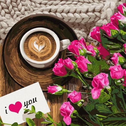 Malen nach Zahlen Erwachsene,Romantischer Kaffee Malen Nach Zahlen Set für Kinder Anfänger DIY Digital Ölgemälde Kits auf Leinwand mit Pinseln und Acrylpigment ohne Rahmen für Home Wall Decor 60x60cm Malen nach Zahlen Erwachsene,Romantischer Kaffee Malen Nach Zahlen Set für Kinder Anfänger DIY Digital Ölgemälde Kits auf Leinwand mit Pinseln und Acrylpigment ohne Rahmen für Home Wall Decor 60x60cm von Lituor