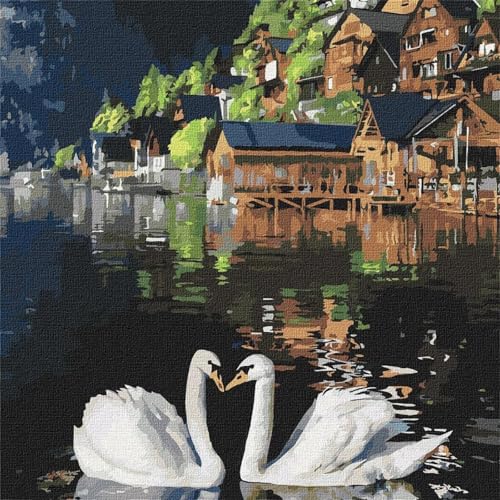 Malen nach Zahlen Erwachsene,Schwan aus Seestadt Malen Nach Zahlen Set für Kinder Anfänger DIY Digital Ölgemälde Kits auf Leinwand mit Pinseln und Acrylpigment ohne Rahmen für Home Wall Decor 80x80cm Malen nach Zahlen Erwachsene,Schwan aus Seestadt Malen Nach Zahlen Set für Kinder Anfänger DIY Digital Ölgemälde Kits auf Leinwand mit Pinseln und Acrylpigment ohne Rahmen für Home Wall Decor 80x80cm von Lituor