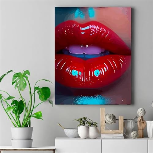 Malen nach Zahlen Erwachsene,Sexy rote Lippen Malen Nach Zahlen Set für Kinder Anfänger DIY Digital Ölgemälde Kits auf Leinwand mit Pinseln und Acrylpigment ohne Rahmen für Home Wall Decor 40x50cm Malen nach Zahlen Erwachsene,Sexy rote Lippen Malen Nach Zahlen Set für Kinder Anfänger DIY Digital Ölgemälde Kits auf Leinwand mit Pinseln und Acrylpigment ohne Rahmen für Home Wall Decor 40x50cm von Lituor