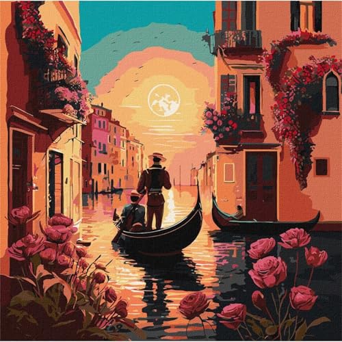 Malen nach Zahlen Erwachsene,Stadtbild von Venedig Malen Nach Zahlen Set für Anfänger DIY Digital Ölgemälde Kits auf Leinwand mit Pinseln und Acrylpigment ohne Rahmen für Home Wall Decor 70x70cm Malen nach Zahlen Erwachsene,Stadtbild von Venedig Malen Nach Zahlen Set für Anfänger DIY Digital Ölgemälde Kits auf Leinwand mit Pinseln und Acrylpigment ohne Rahmen für Home Wall Decor 70x70cm von Lituor