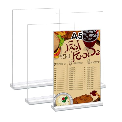 LiuHancsqd 4 Stück A5 Acryl Aufsteller, Tischaufsteller A5, Menükartenhalter, Speisekartenhalter, Postkartenständer, Werbeaufsteller, Transparent Acryl Tischständer für Restaurants Büro Menü LiuHancsqd 4 Stück A5 Acryl Aufsteller, Tischaufsteller A5, Menükartenhalter, Speisekartenhalter, Postkartenständer, Werbeaufsteller, Transparent Acryl Tischständer für Restaurants Büro Menü von LiuHancsqd