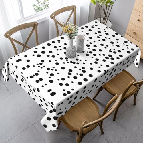 Rechteckige Tischdecke, Schwarz und Weiß, gepunktet, 89 x 140 cm, Party-Dekoration, Tischdecke für Küche, Esszimmer Rechteckige Tischdecke, Schwarz und Weiß, gepunktet, 89 x 140 cm, Party-Dekoration, Tischdecke für Küche, Esszimmer von LiuMng