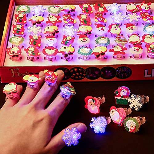 50PCS LED Fingerlampe Mitbringsel Fingerring Leuchtringe Fingerlichter Ring Finger Mitgebsel Gastgeschenke Kindergeburtstag Geburtstag Kinder Für Musikfestival Party Weihnachten von Liuer