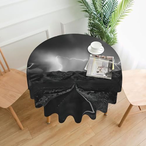 Liulannq Donner-Landschafts-Tischdecke, rund, dekorativ, lang, 152,4 cm Liulannq Donner-Landschafts-Tischdecke, rund, dekorativ, lang, 152,4 cm von Liulannq
