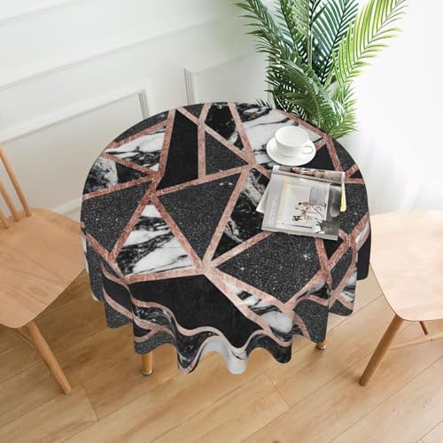 Liulannq Marmor-Tischdecke, rund, dekorativ, lang, 152,4 cm, Roségold von Liulannq