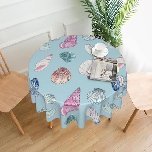 Liulannq Muschel-Tischdecke, rund, dekorativ, lang, 152,4 cm von Liulannq