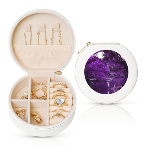 Liulannq Purple World Runde Schmuckschatulle aus Leder Liulannq Purple World Runde Schmuckschatulle aus Leder von Liulannq