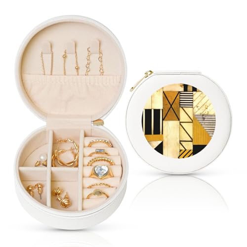 Liulannq Rustikale Schmuckschatulle aus Holz, rund, Leder Liulannq Rustikale Schmuckschatulle aus Holz, rund, Leder von Liulannq