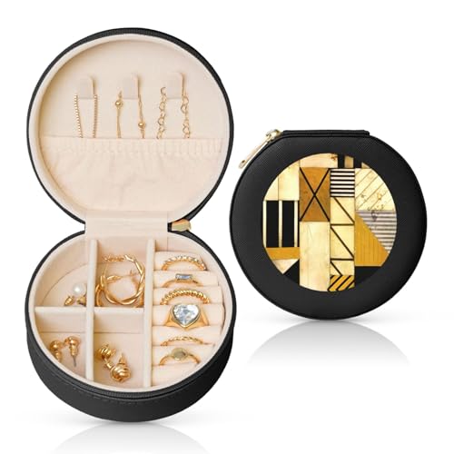 Liulannq Rustikale Schmuckschatulle aus Holz, rund, Leder Liulannq Rustikale Schmuckschatulle aus Holz, rund, Leder von Liulannq