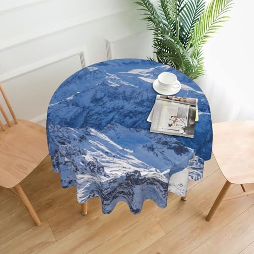 Liulannq Snowy Mountain Tischdecke, rund, dekorativ, lang, 152,4 cm, 1 Stück Liulannq Snowy Mountain Tischdecke, rund, dekorativ, lang, 152,4 cm, 1 Stück von Liulannq