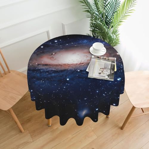 Liulannq Sternenhimmel-Universum-Tischdecke, rund, dekorativ, lang, 152,4 cm von Liulannq