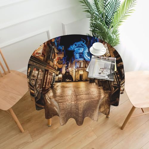 Liulannq Street Night Scenery Tischdecke, rund, dekorativ, lang, 152,4 cm Liulannq Street Night Scenery Tischdecke, rund, dekorativ, lang, 152,4 cm von Liulannq
