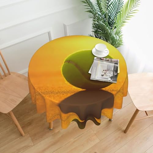 Liulannq Tennisball-Tischdecke, rund, dekorativ, lang, 152,4 cm von Liulannq