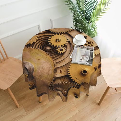 Liulannq The Clocks Tischdecke, rund, dekorativ, lang, 152,4 cm von Liulannq