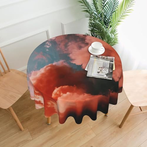 Liulannq Tischdecke, Himmel mit flauschigen Wolken, rund, dekorativ, lang, 152,4 cm von Liulannq
