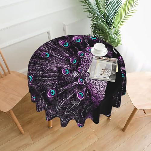 Liulannq Tischdecke, Pfau, rund, dekorativ, lang, 152,4 cm, Violett Liulannq Tischdecke, Pfau, rund, dekorativ, lang, 152,4 cm, Violett von Liulannq