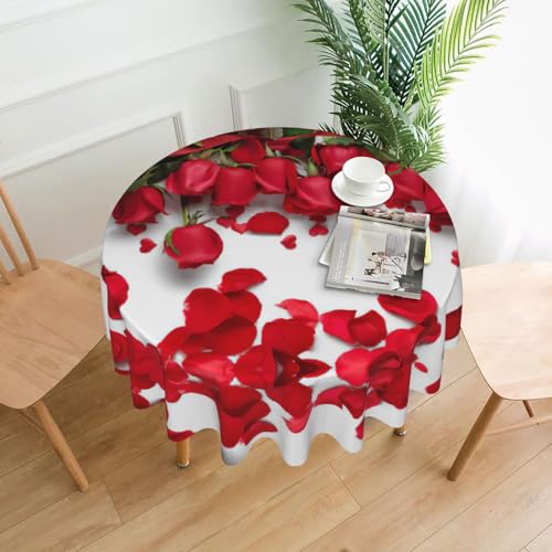 Liulannq Tischdecke, rund, dekorativ, lang, 152,4 cm, Rot von Liulannq