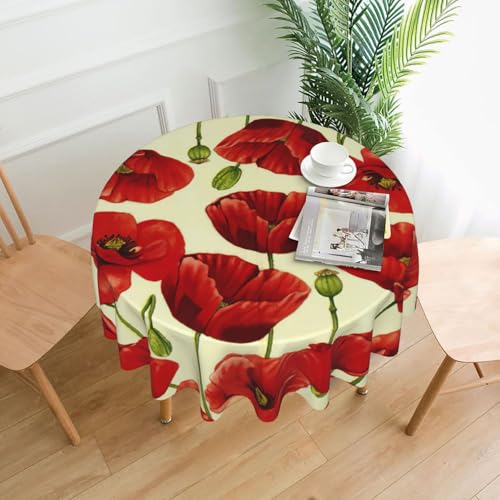 Liulannq Tischdecke, rund, dekorativ, lang, 152,4 cm, Rot von Liulannq