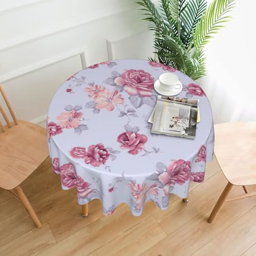 Liulannq Tischdecke, rund, dekorativ, lang, 152,4 cm, Rote Rosen Liulannq Tischdecke, rund, dekorativ, lang, 152,4 cm, Rote Rosen von Liulannq