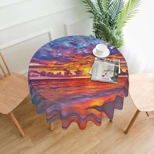 Liulannq Tischdecke, rund, dekorativ, lang, 152,4 cm von Liulannq