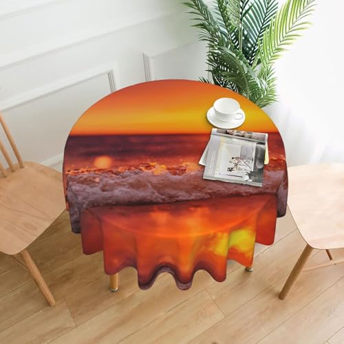 Liulannq Tischdecke, rund, dekorativ, lang, Sonnenuntergang mit Meereswellen, 152,4 cm Liulannq Tischdecke, rund, dekorativ, lang, Sonnenuntergang mit Meereswellen, 152,4 cm von Liulannq