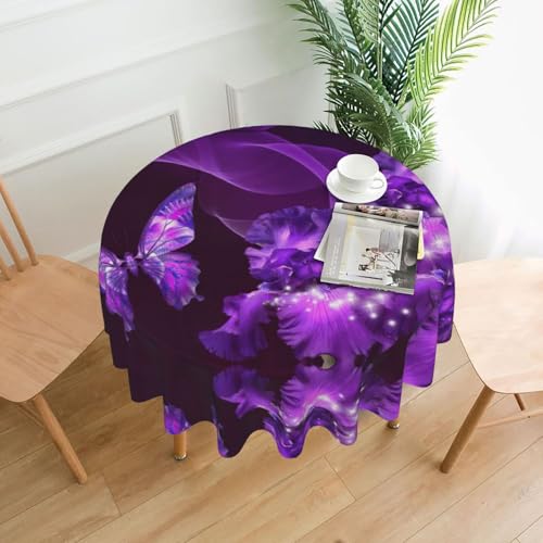 Liulannq Tischdecke, rund, dekorativ, lang, Violett, 152,4 cm Liulannq Tischdecke, rund, dekorativ, lang, Violett, 152,4 cm von Liulannq