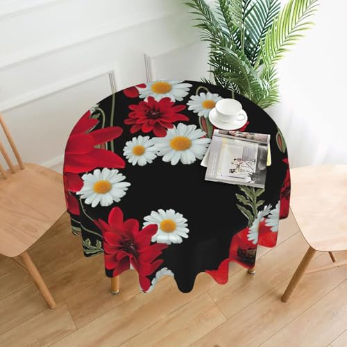 Liulannq Tischdecke, rund, dekorativ, lange Tischdecke, 152,4 cm, Rot und Weiß Liulannq Tischdecke, rund, dekorativ, lange Tischdecke, 152,4 cm, Rot und Weiß von Liulannq