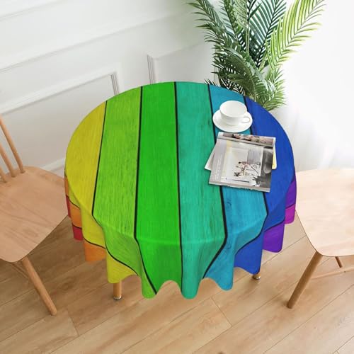 Liulannq Tischdecke mit Holzhintergrund, rund, dekorativ, lang, 152,4 cm Liulannq Tischdecke mit Holzhintergrund, rund, dekorativ, lang, 152,4 cm von Liulannq